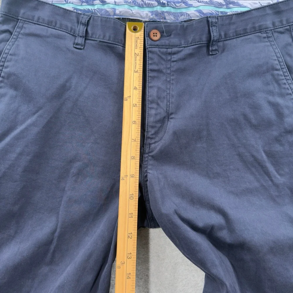 Tommy Bahama Chino Shorts Mens 35x10 Navy Blue Boracay Cotton Blend Soft Stretch